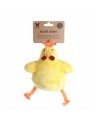 peluche pour chien poule jaune martin sellier avec étiquette