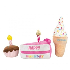 lot de 3 peluches pour chien birthday doogy