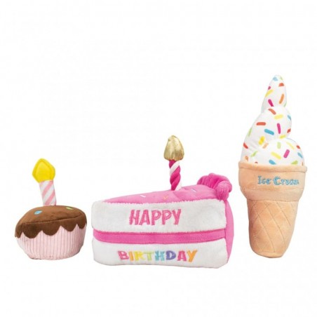 lot de 3 peluches pour chien birthday doogy