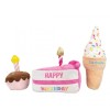 lot de 3 peluches pour chien birthday doogy