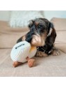 chien avec la peluche pour chien camembert collection les frenchies martin sellier