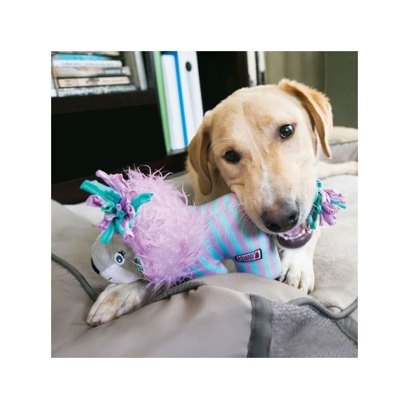 chien avec la peluche pour chien carnival lion knots kong