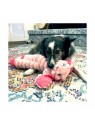 chien avec peluche pour chien Shakers Crumples Bunny XL KONG