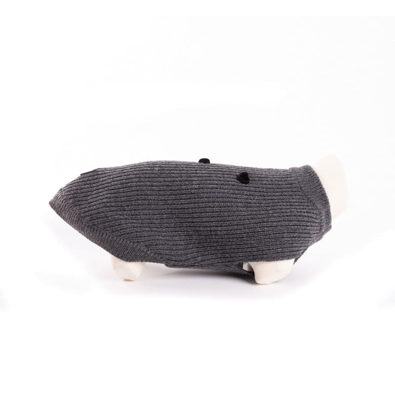 Pull pour chien gris coeur martin sellier de profil