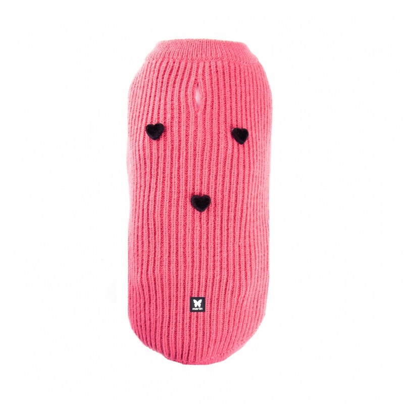 pull pour chien rose coeur martin sellier de dos