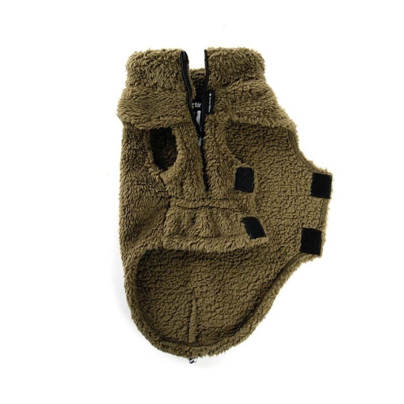 polaire pour chien kaki douillette martin sellier de face