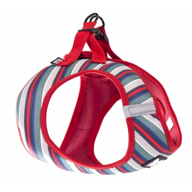 harnais pour chien rayé rouge mesh martin sellier
