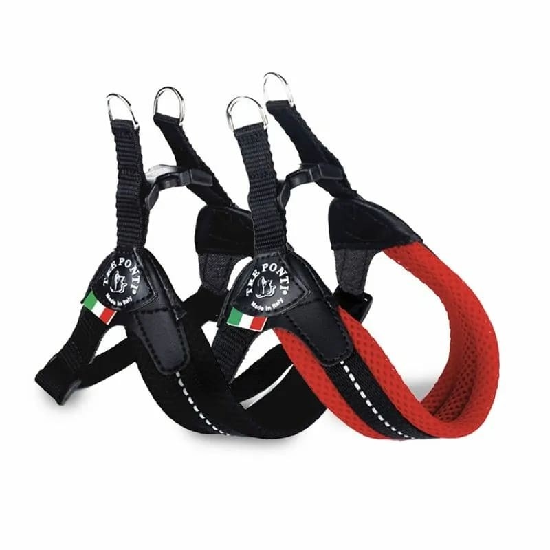 harnais pour chien réglable confort tre ponti disponible en rouge ou noir