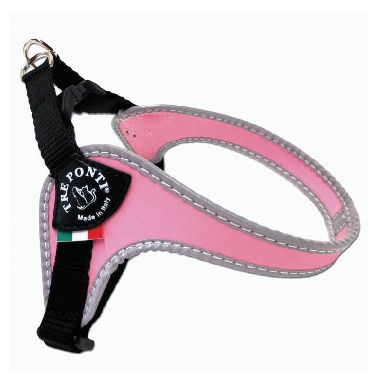harnais pour chien rose réglable réfléchissant classique TRE PONTI