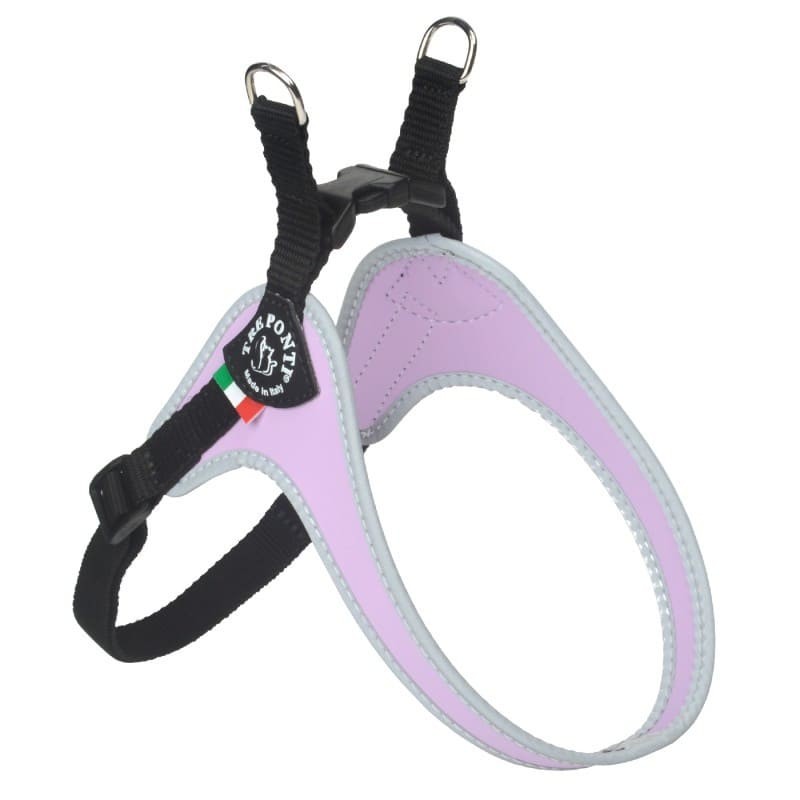 harnais pour chien mauve réglable réfléchissant pastel tre ponti