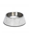 Gamelle pour chien blanche avec motif MARBRE Designed by Lotte