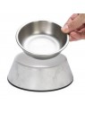 Gamelle pour chien blanche avec motif MARBRE Designed by Lotte et bol en acier amovible