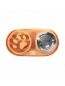 Gamelle pour chien anti gouton orange en silicone MARTIN SELLIER