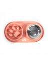 Gamelle pour chien anti-glouton rose en silicone MARTIN SELLIER