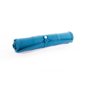 Gamelle pour chien double pliable en silicone bleue MARTIN SELLIER pour voyager avec son animal
