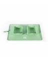 Gamelle pour chien double pliable en silicone verte MARTIN SELLIER