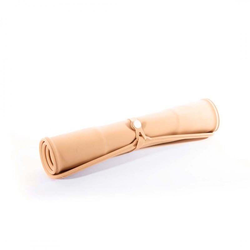 Gamelle pour chien double pliable en silicone orange MARTIN SELLIER voyager avec son animal