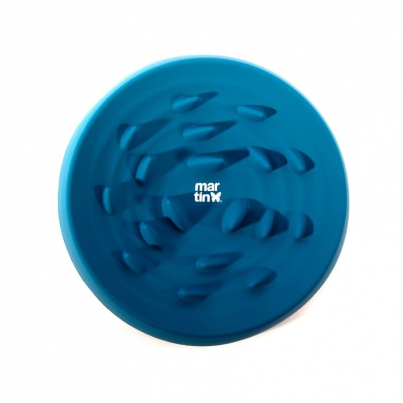 Gamelle pour chien anti-glouton bleue en silicone MARTIN SELLIER