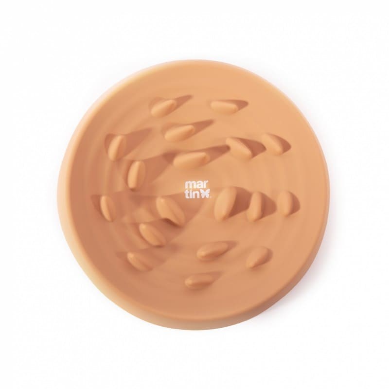 Gamelle pour chien anti-glouton en slicone orange MARTIN SELLIER