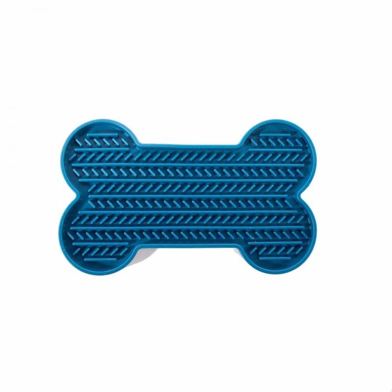 Tapis de léchage pour chien bleu en silicone os MARTIN SELLIER