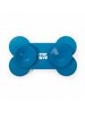 Tapis de léchage pour chien bleu en silicone os MARTIN SELLIER avec ventouses à l'arrière
