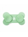 Tapis de léchage pour chien vert en silicone os MARTIN SELLIER avec ventouses à l'arrière