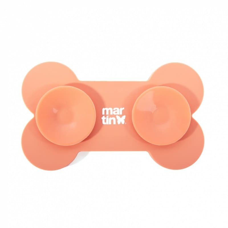 Tapis de léchage pour chien rose en silicone os MARTIN SELLIER avec ventouses à l'arrière