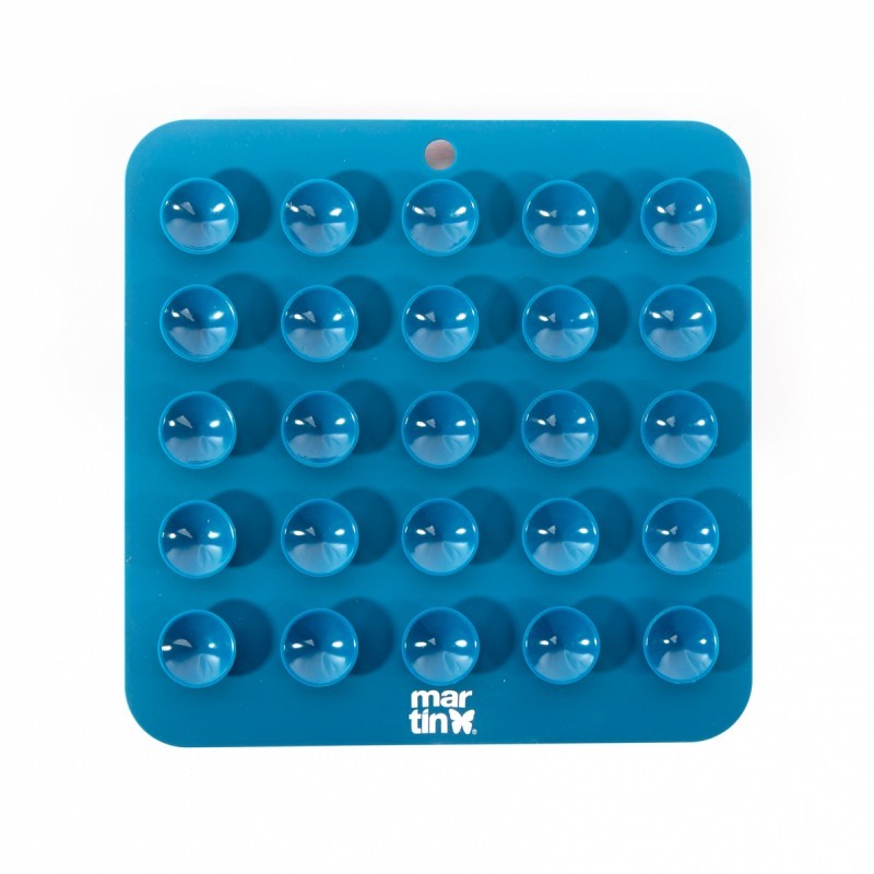 Tapis de léchage pour chien bleu en silicone trio MARTIN SELLIER avec ventouses à l'arrière