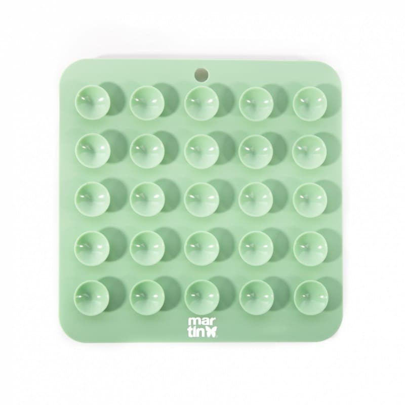 Tapis de léchage pour chien vert en silicone trio MARTIN SELLIER avec ventouses à l'arrière