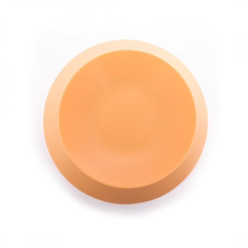 Gamelle de léchage pour chien orange en silicone MARTIN SELLIER avec ventouse à l'arrière