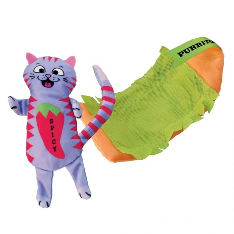 jouet pour chat pull a partz purrito kong déplié