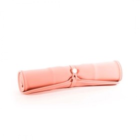gamelle pour chat double pliable silicone rose martin sellier pliée