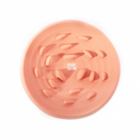gamelle pour chat anti glouton silicone rose martin sellier
