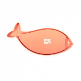 tapis de léchage pour chat rose en silicone poisson martin sellier de dos