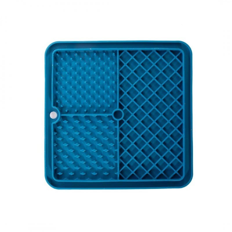 tapis de léchage pour chat bleu silicone trio martin sellier