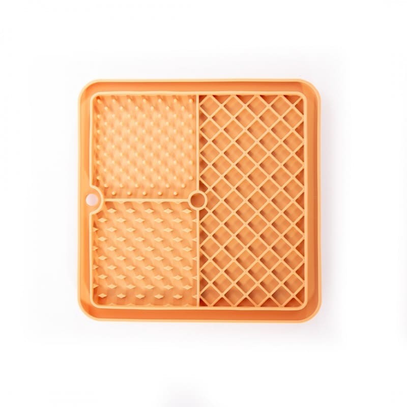 tapis de léchage pour chat orange silicone trio martin sellier