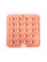tapis de léchage pour chat rose silicone trio martin sellier de dos avec des ventouses