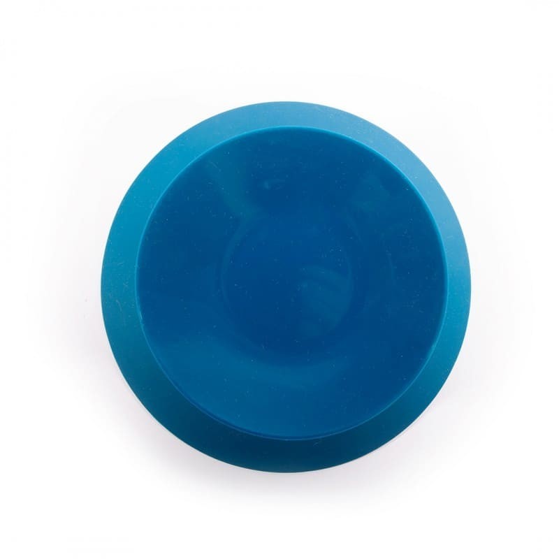 gamelle de léchage pour chat bleue silicone martin sellier avec ventouse à l'arrière