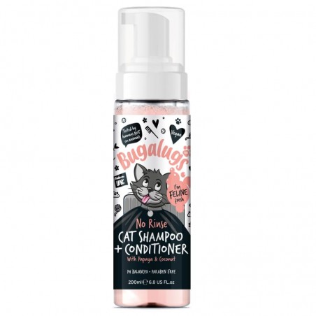 shampooing pour chat sans rinçage et conditionneur bugalugs