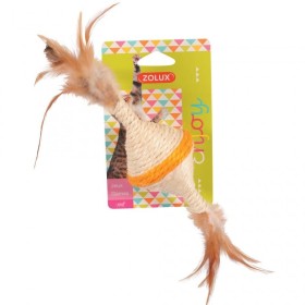 jouet pour chat toupie en sisal zolux avec emballage coloris jaune