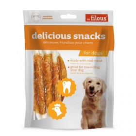 Friandises pour chien peau de poulet Les Filous dans leur emballage