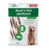 Friandises Pour Chien Sandwich Canard Et Poisson Les Filous dans leur emballage