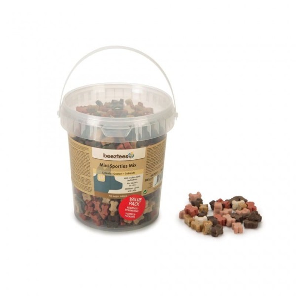 pot de friandises pour chien mini sporties mix Beeztees