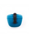 pochette friandises chien bleue en silicone MARTIN SELLIER avec pince d'attache à l'arrière