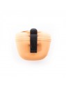 pochette à friandises pour chien orange en silicone MARTIN SELLIER avec pince d'attache à l'arrière