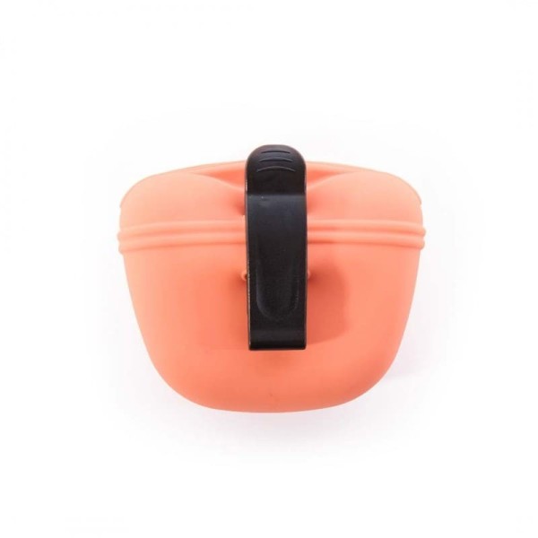 pochette à friandises pour chien rose silicone MARTIN SELLIER avec pince d'attache à l'arrière
