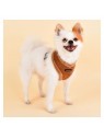 chien de profil avec le harnais pour chien beige terry puppia