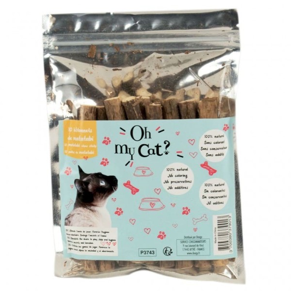 Bâtonnets De Matatabi Pour Chat Oh My Cat dans leur emballage