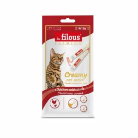 Friandises crémeuses pour chat poulet et canard Les Filous dans leur emballage