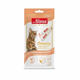 friandises crémeuses pour chat poulet et saumon Les Filous dans leur emballage